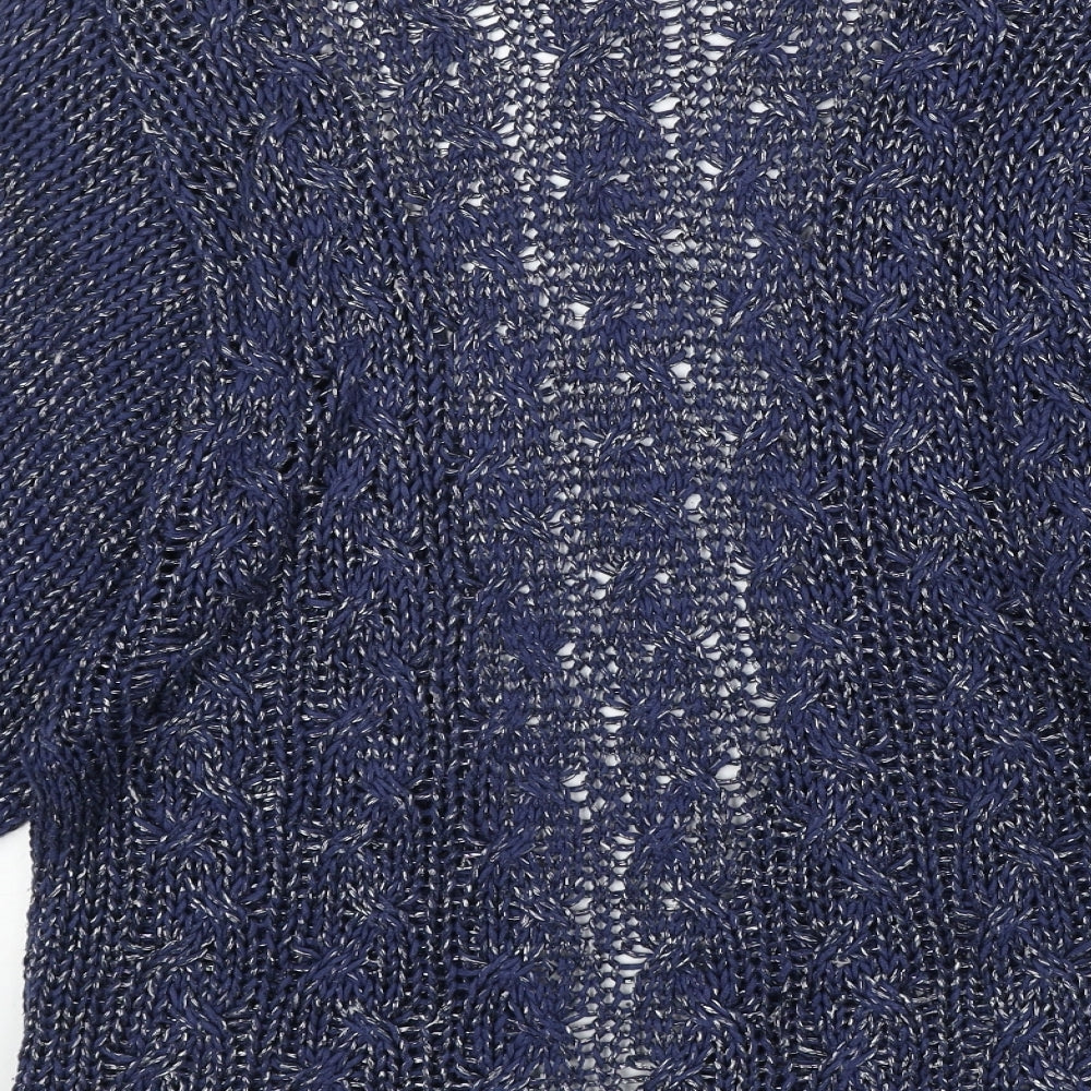 Stradivarius Womens Blue V-Neck Acrylic Cardigan Jumper Size S