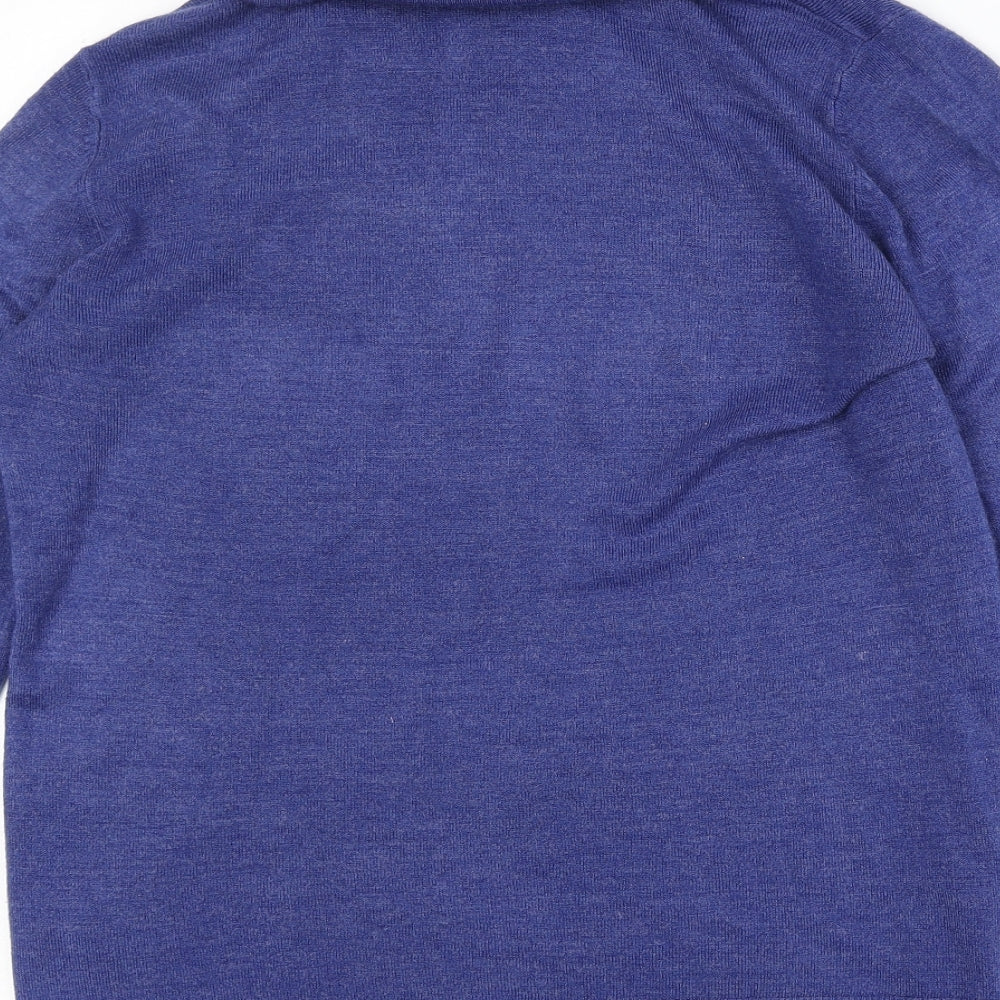 Dunnes Stores Womens Blue Roll Neck Acrylic Pullover Jumper Size L