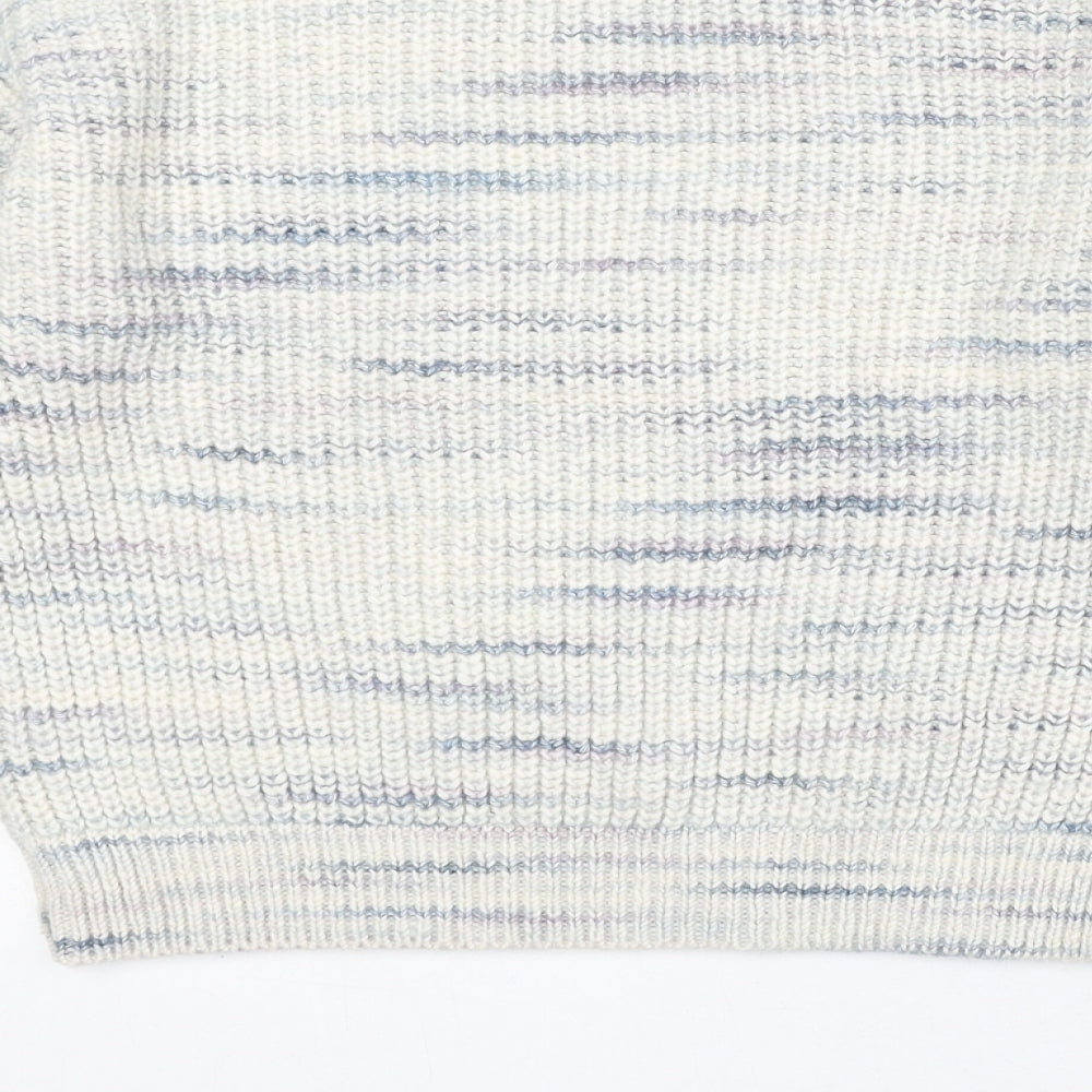 Marks & Spencer Girls Beige Round Neck Geometric Cotton Pullover Jumper Size 11-12 Years Pullover