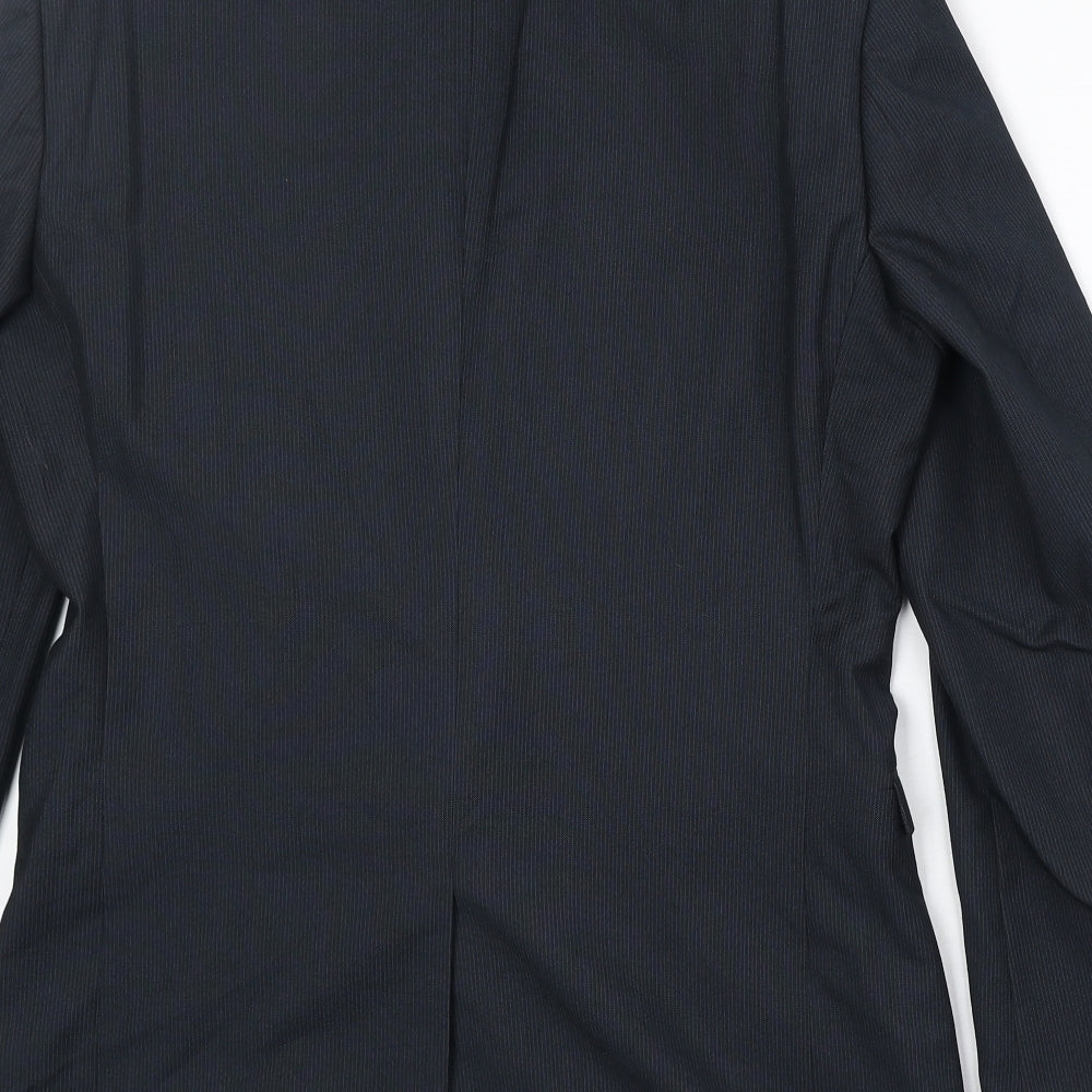 NEXT Mens Blue Striped Polyester Jacket Suit Jacket Size 38 Regular
