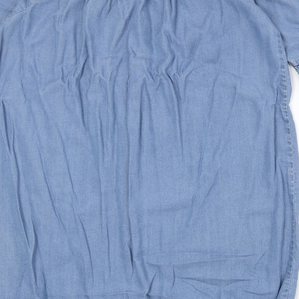New Look Womens Blue Lyocell A-Line Size 12 Off the Shoulder Pullover