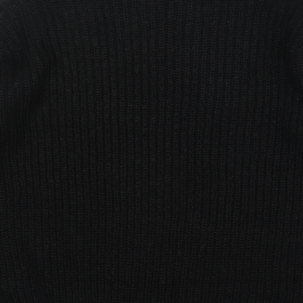 New Look Womens Black Round Neck Acrylic Pullover Jumper Size S