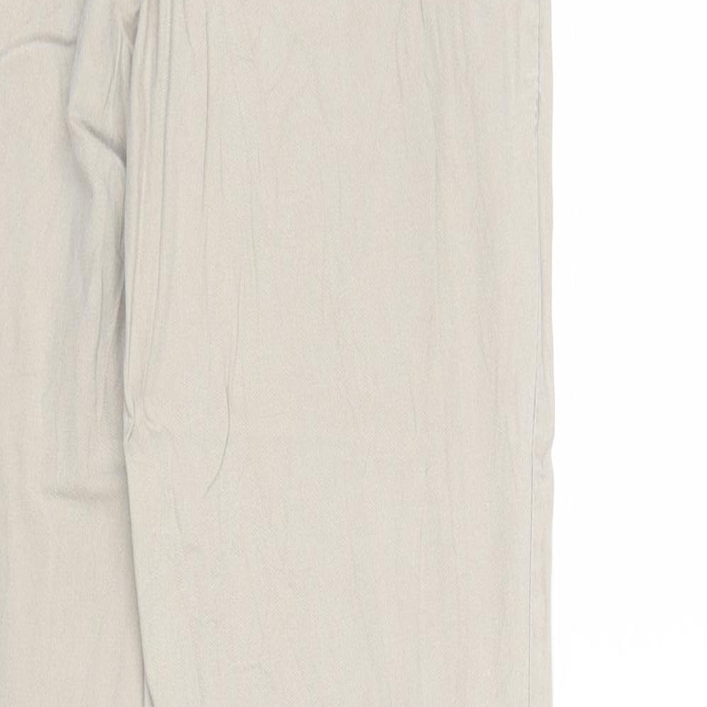 TALLY WEiJL Womens Beige Cotton Trousers Size 28 in Regular Zip
