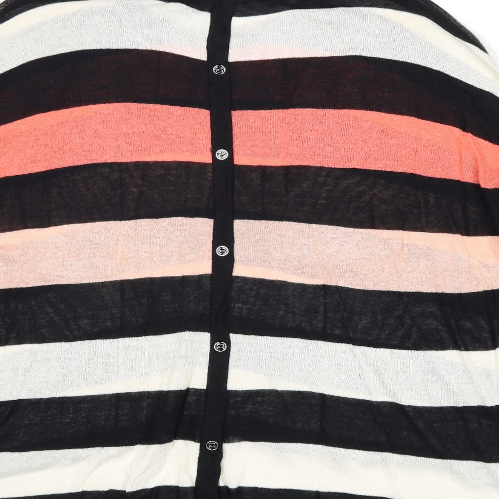 Warehouse Womens Multicoloured Boat Neck Striped Viscose Pullover Jumper Size 6