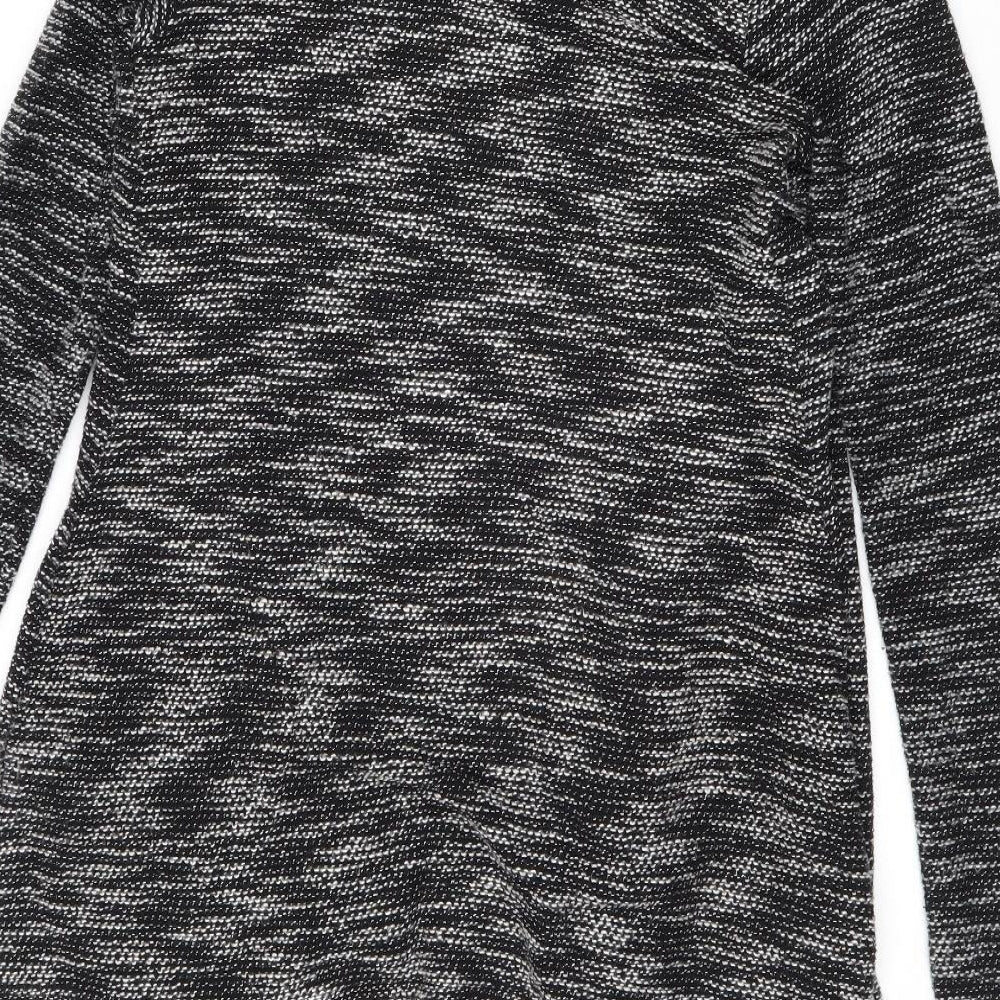 New Look Womens Grey V-Neck Polyester Cardigan Jumper Size S