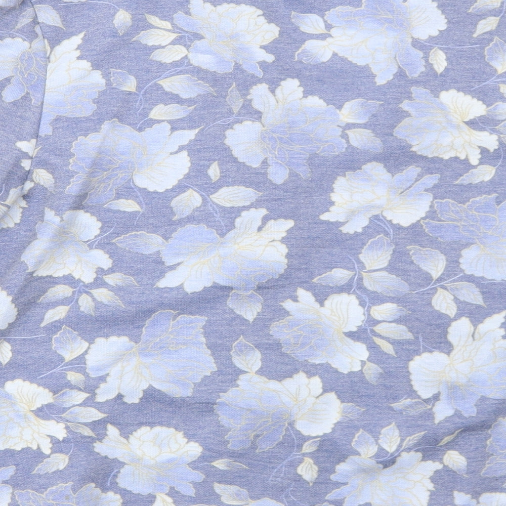 Deanes Womens Blue Floral Polyester Jacket Blazer Size 12