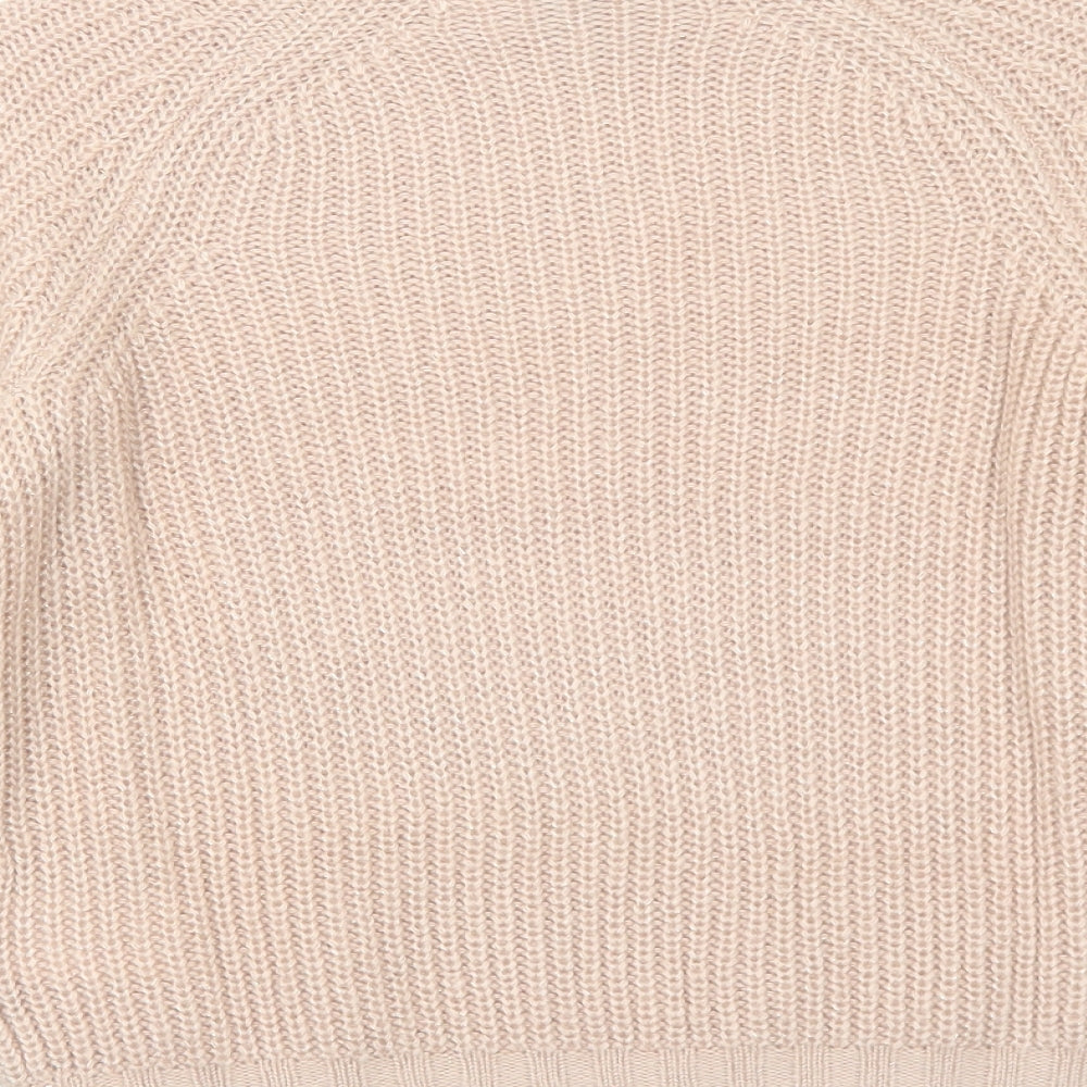 H&M Womens Pink Mock Neck Acrylic Pullover Jumper Size XS