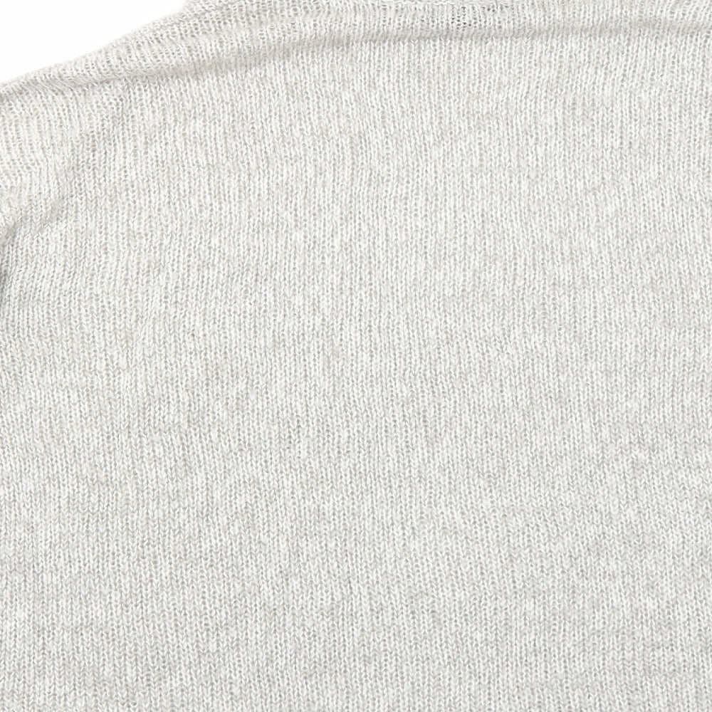 New Look Womens Grey High Neck Acrylic Pullover Jumper Size L