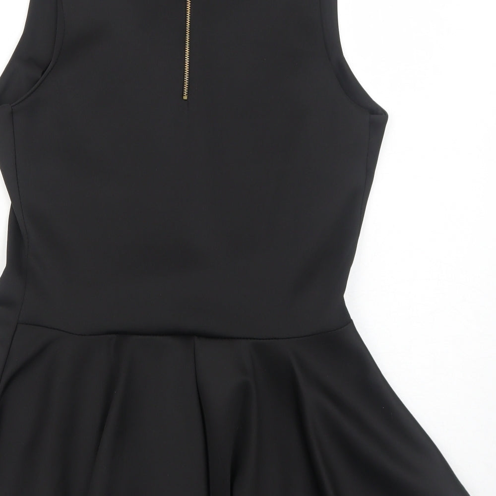 Signature Womens Black Polyester Basic Tank Size M Round Neck - Size M-L