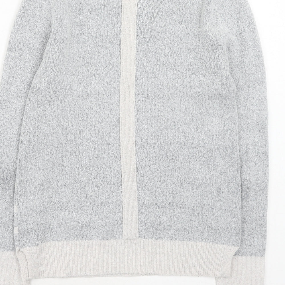 Oasis Womens Grey Boat Neck Striped Acrylic Pullover Jumper Size XS