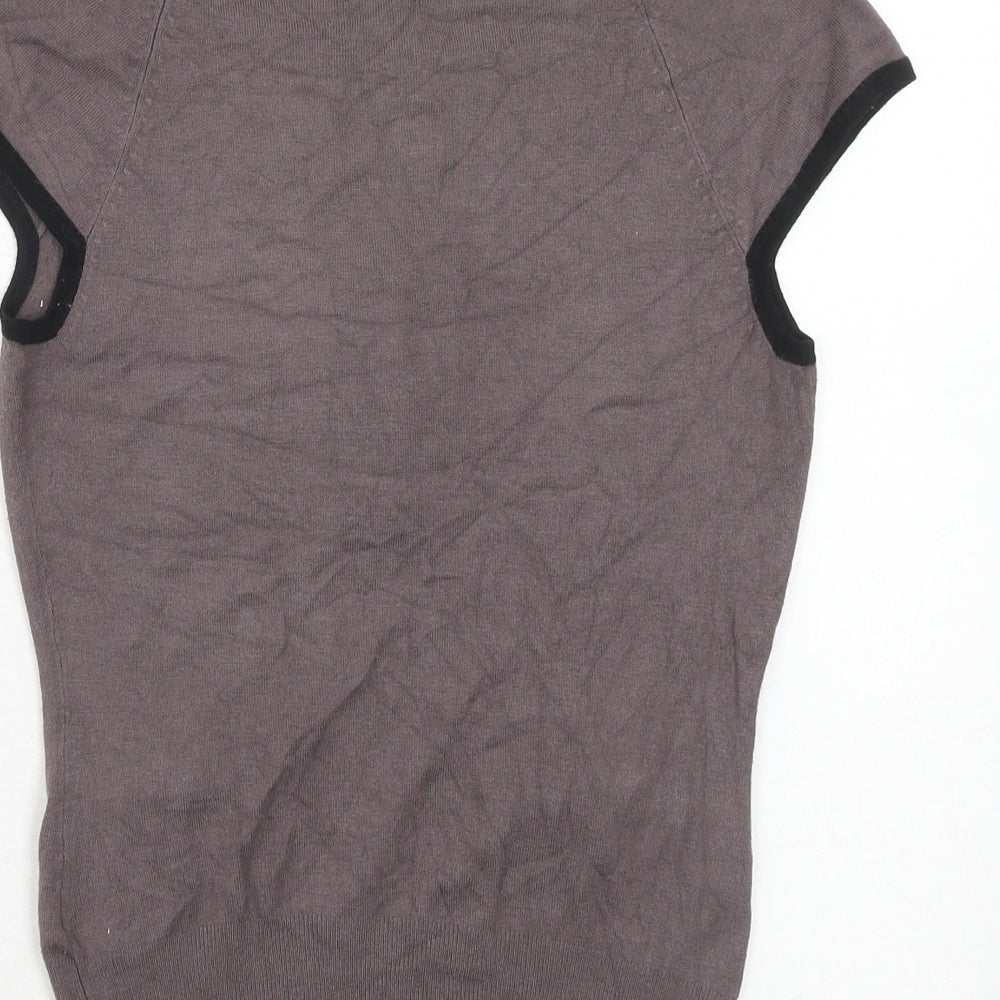 H&M Womens Grey Boat Neck Viscose Pullover Jumper Size XS
