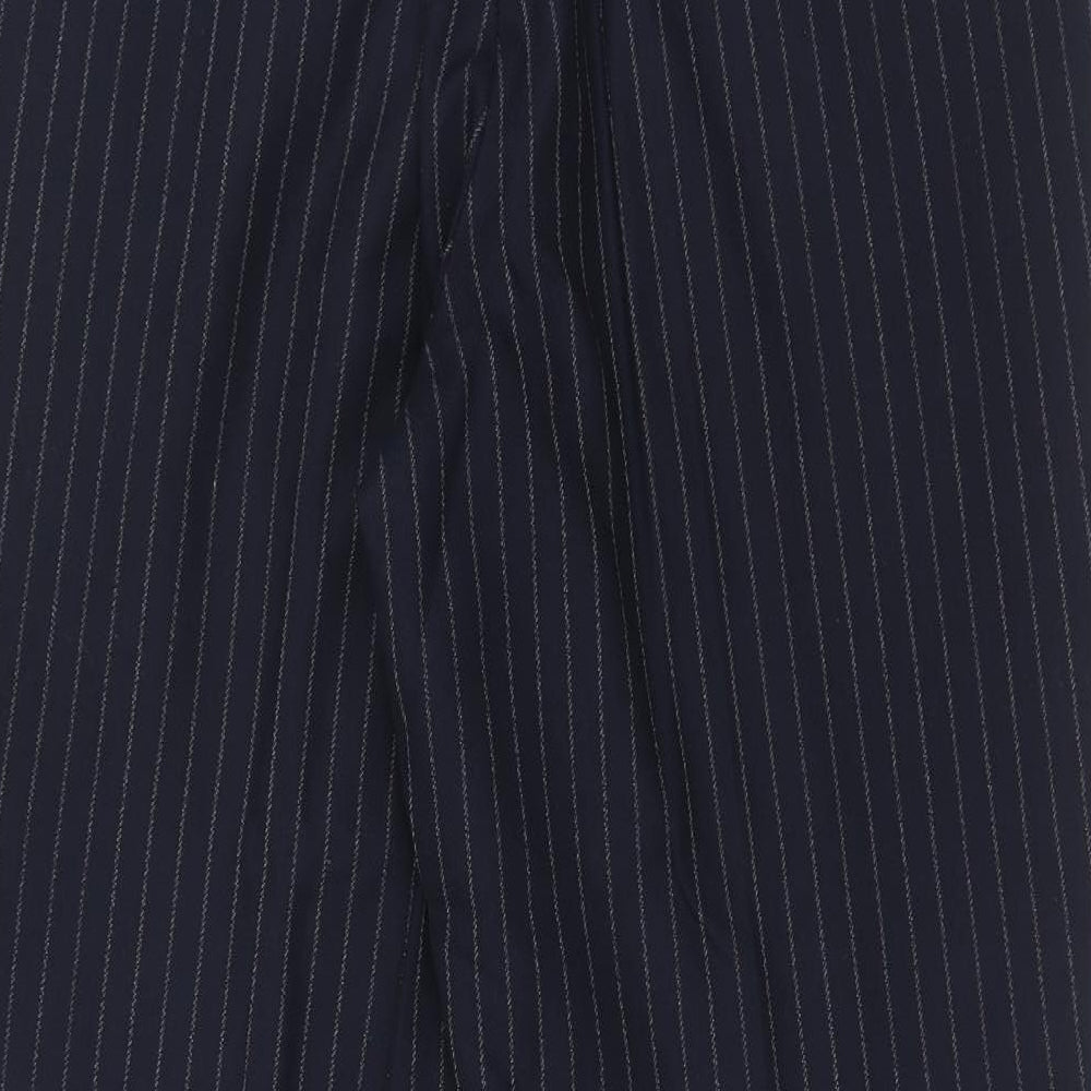 The Label Mens Blue Striped Wool Dress Pants Trousers Size 34 in Regular Hook & Eye