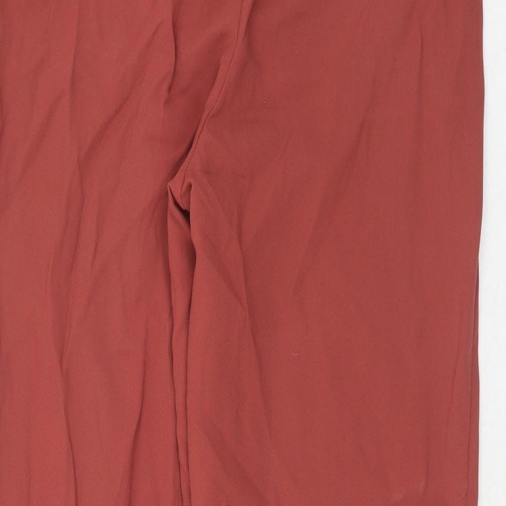 H&M Womens Orange Polyester Chino Trousers Size 8 Regular Button