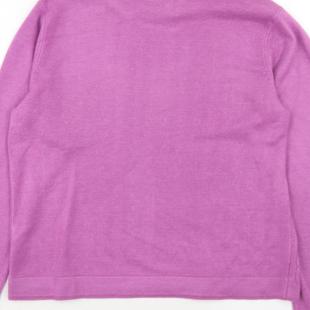 Bonmarché Womens Purple Mock Neck Acrylic Pullover Jumper Size S