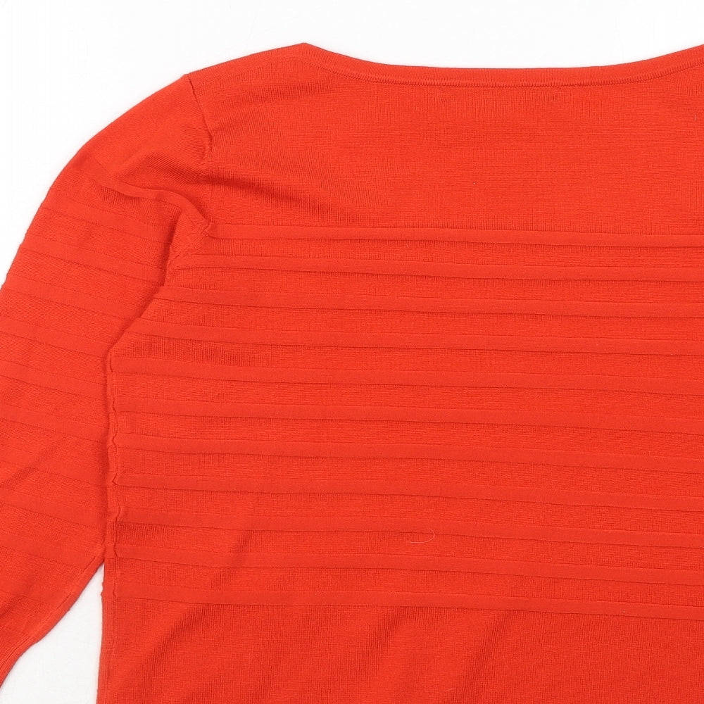 Principles Womens Red Round Neck Acrylic Pullover Jumper Size 14