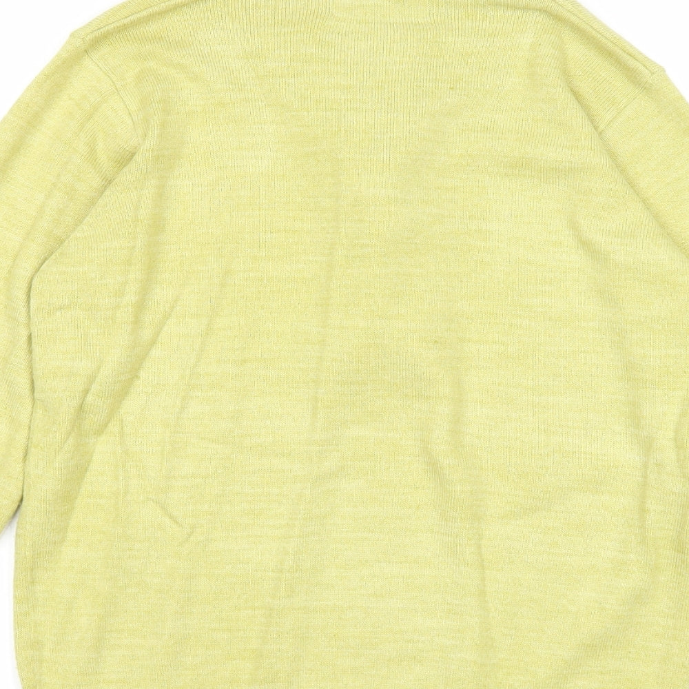 EWM Womens Green Collared Acrylic Pullover Jumper Size 10