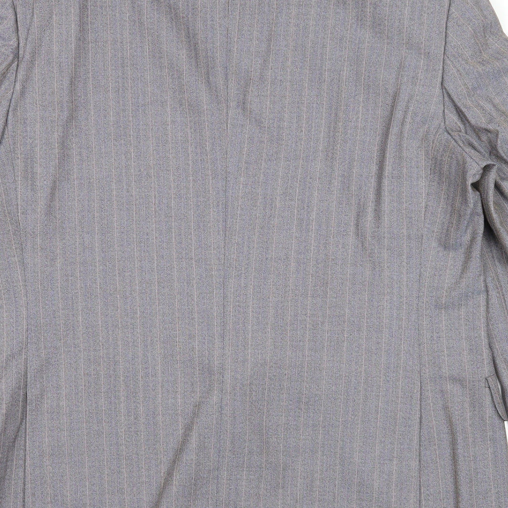 John Lewis Mens Grey Striped Wool Jacket Suit Jacket Size 42 Regular