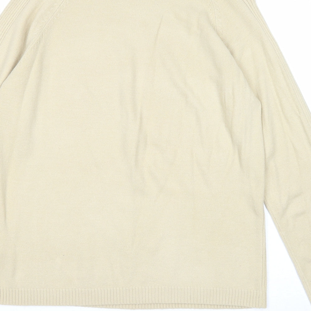 Ann Marie Womens Beige Round Neck Acrylic Pullover Jumper Size M