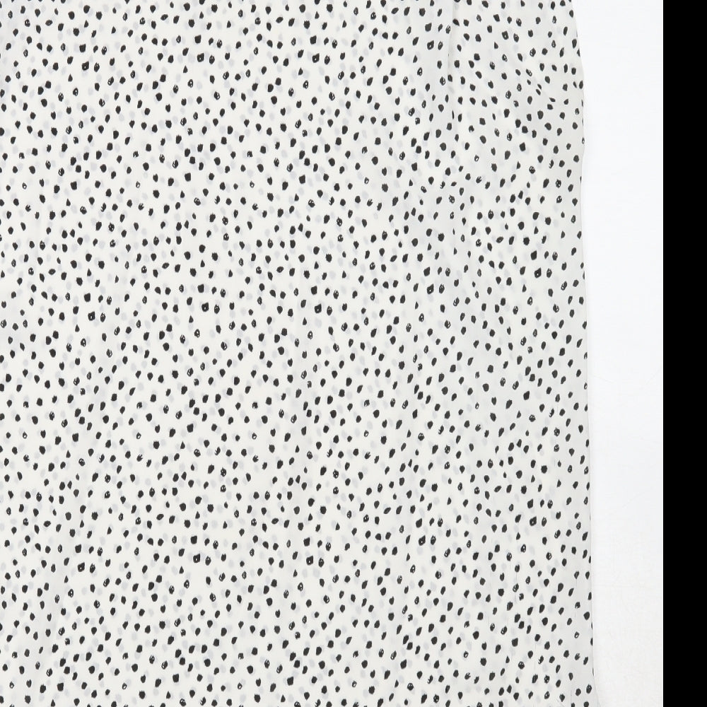 Glassons Womens White Polka Dot Polyester Basic Tank Size 14 Round Neck