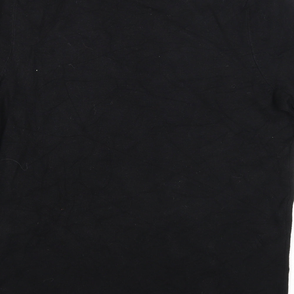 Bonmarché Womens Black Boat Neck Viscose Pullover Jumper Size S - Embellished Neckline