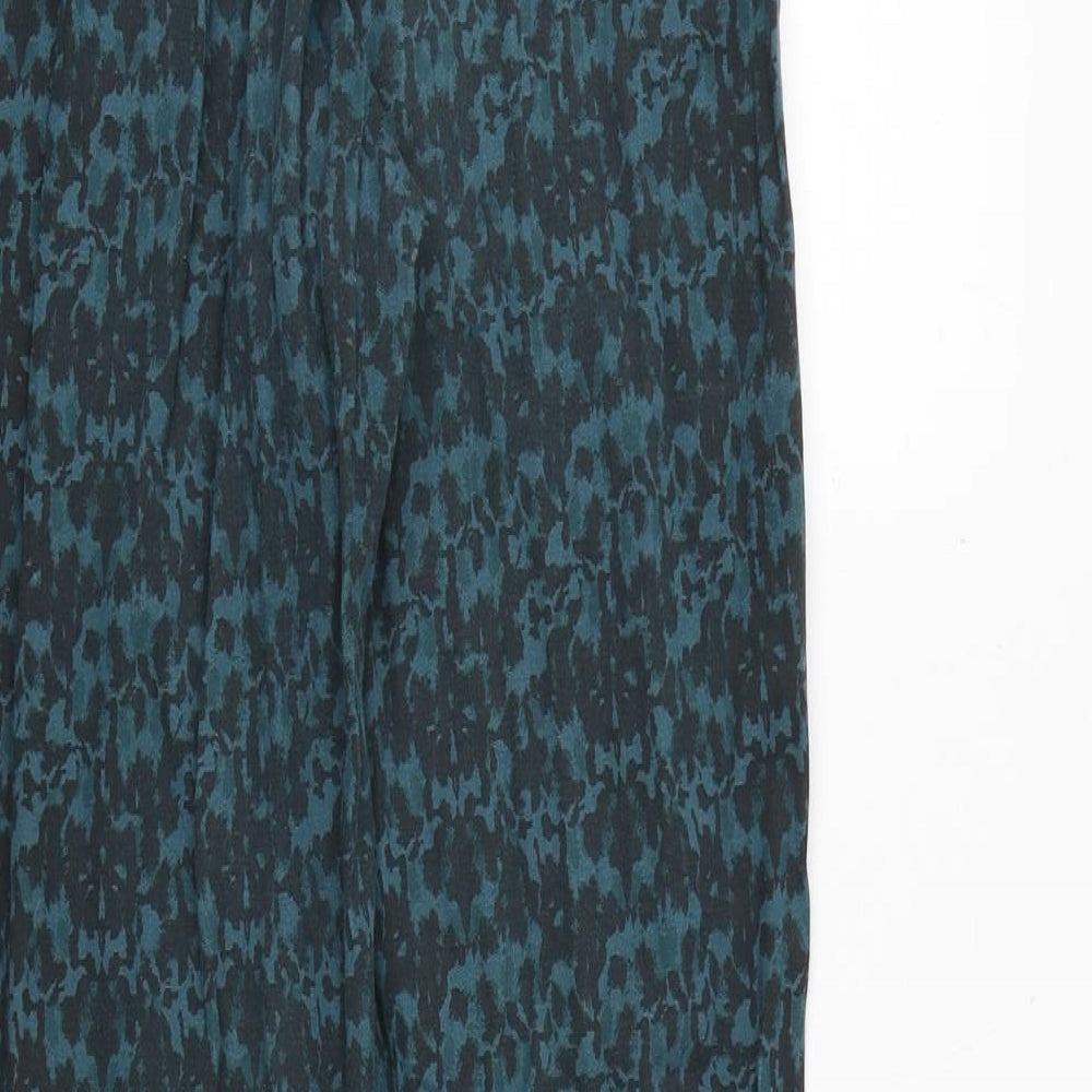 H&M Womens Green Geometric Cotton Skinny Jeans Size 10 Regular Zip
