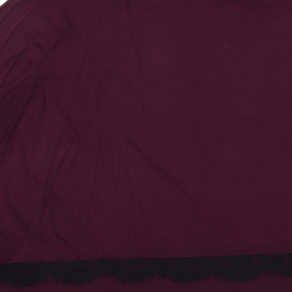 Wallis Womens Purple Viscose Basic Blouse Size 16 Round Neck