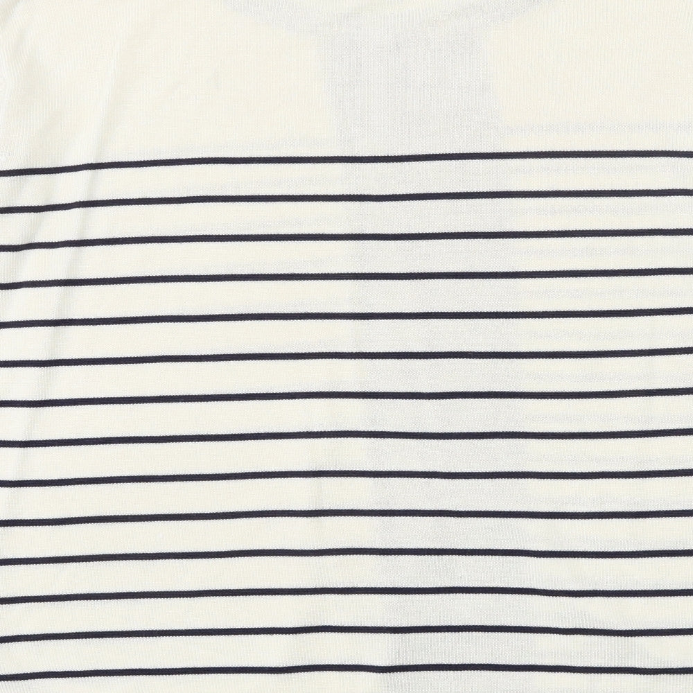 Fay Louise Womens Blue Round Neck Striped Acrylic Pullover Jumper Size XL