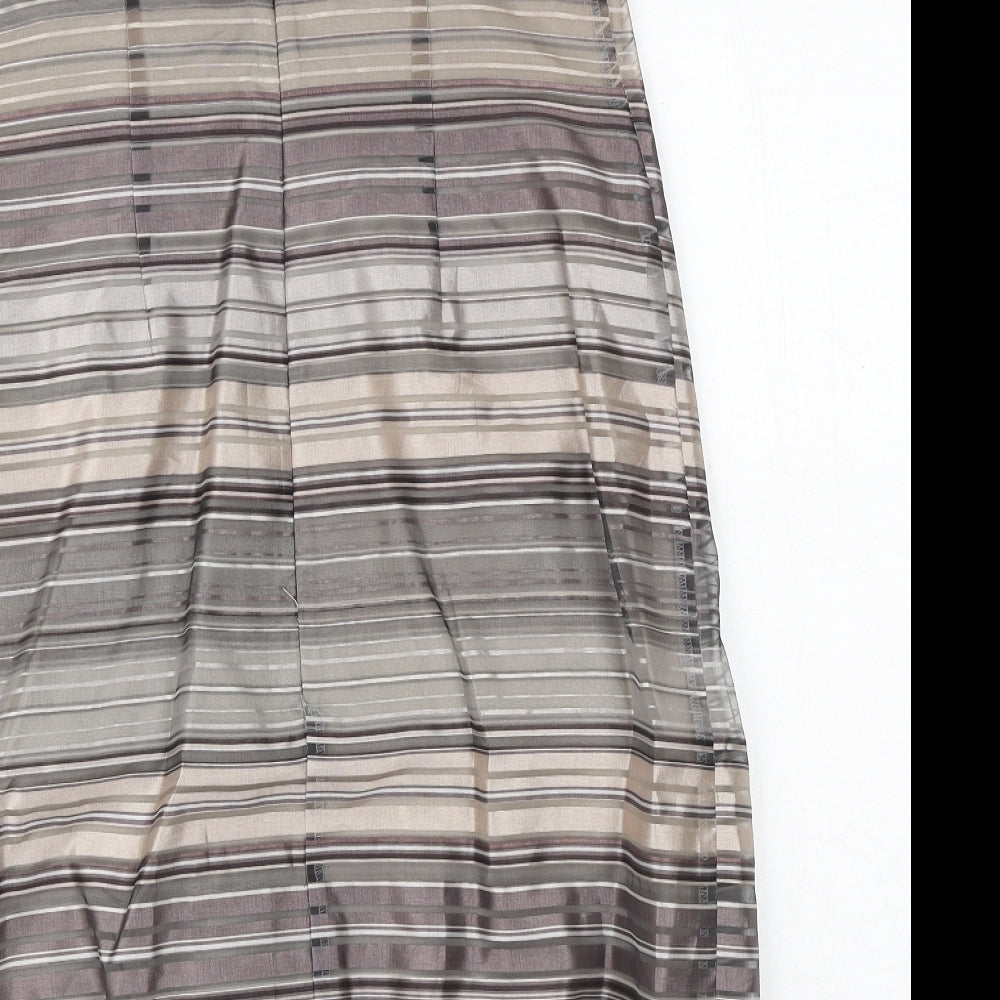 Principles Womens Brown Striped Polyester A-Line Size 12 Sweetheart Zip