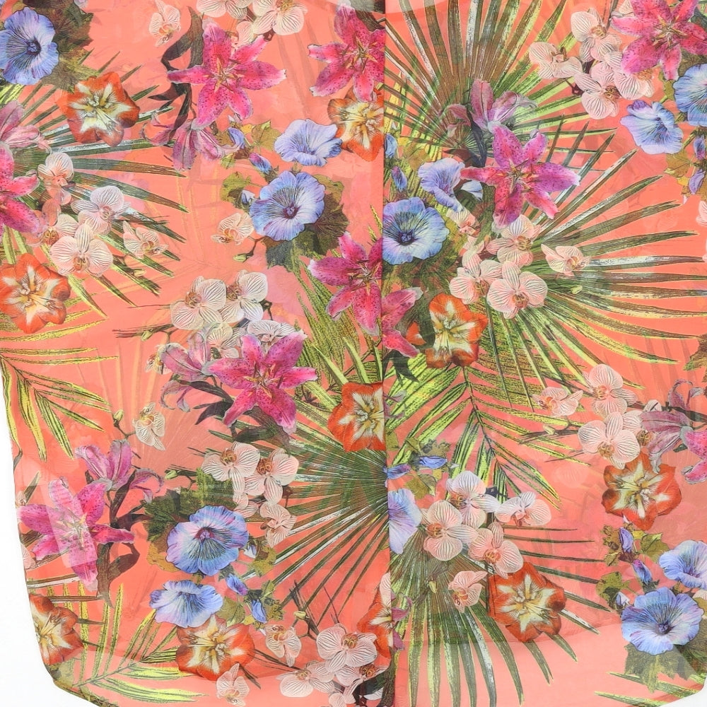 Etam Womens Multicoloured Floral Polyester Basic Blouse Size 12 Round Neck