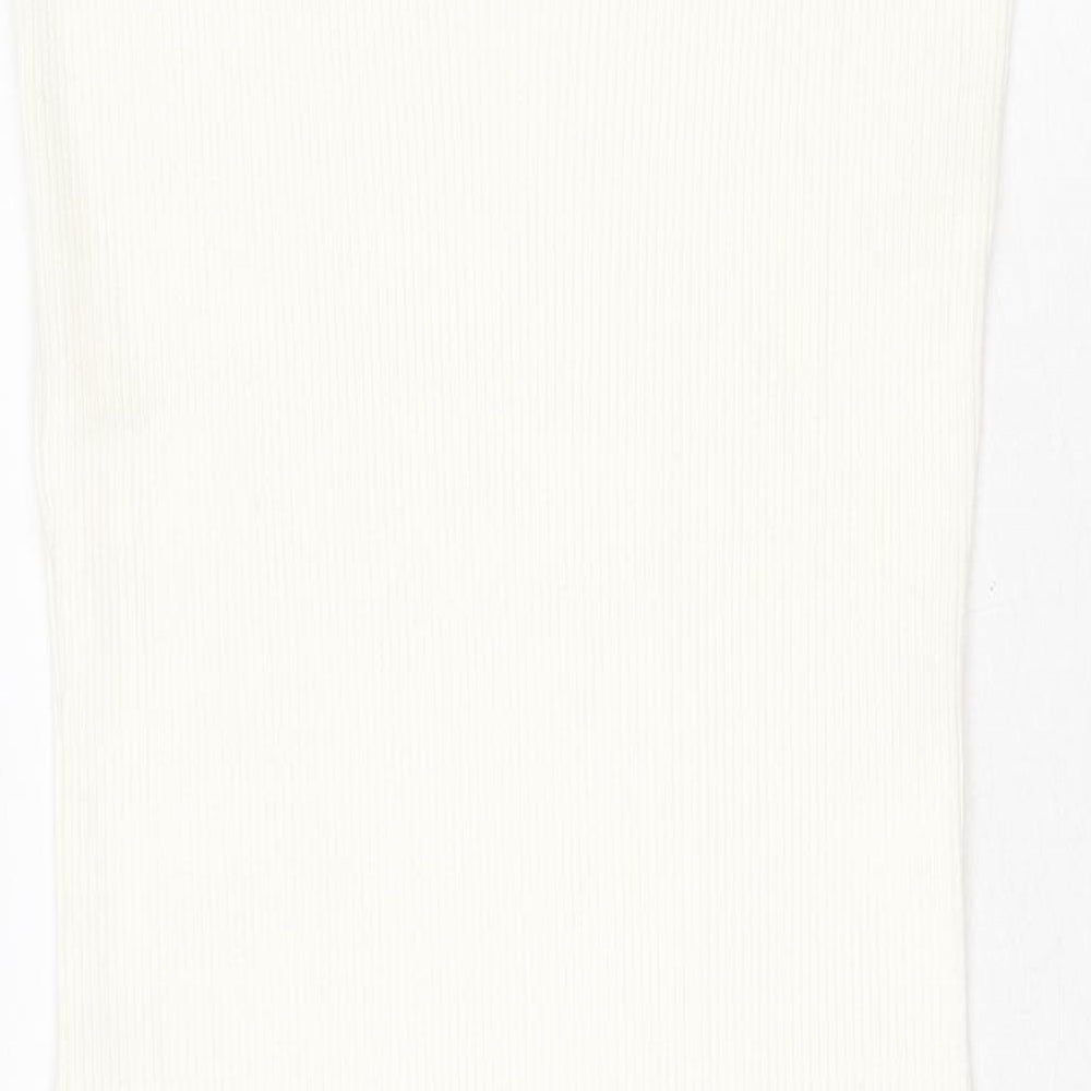 Noisy may Womens White Viscose Bodycon Size M Round Neck Pullover