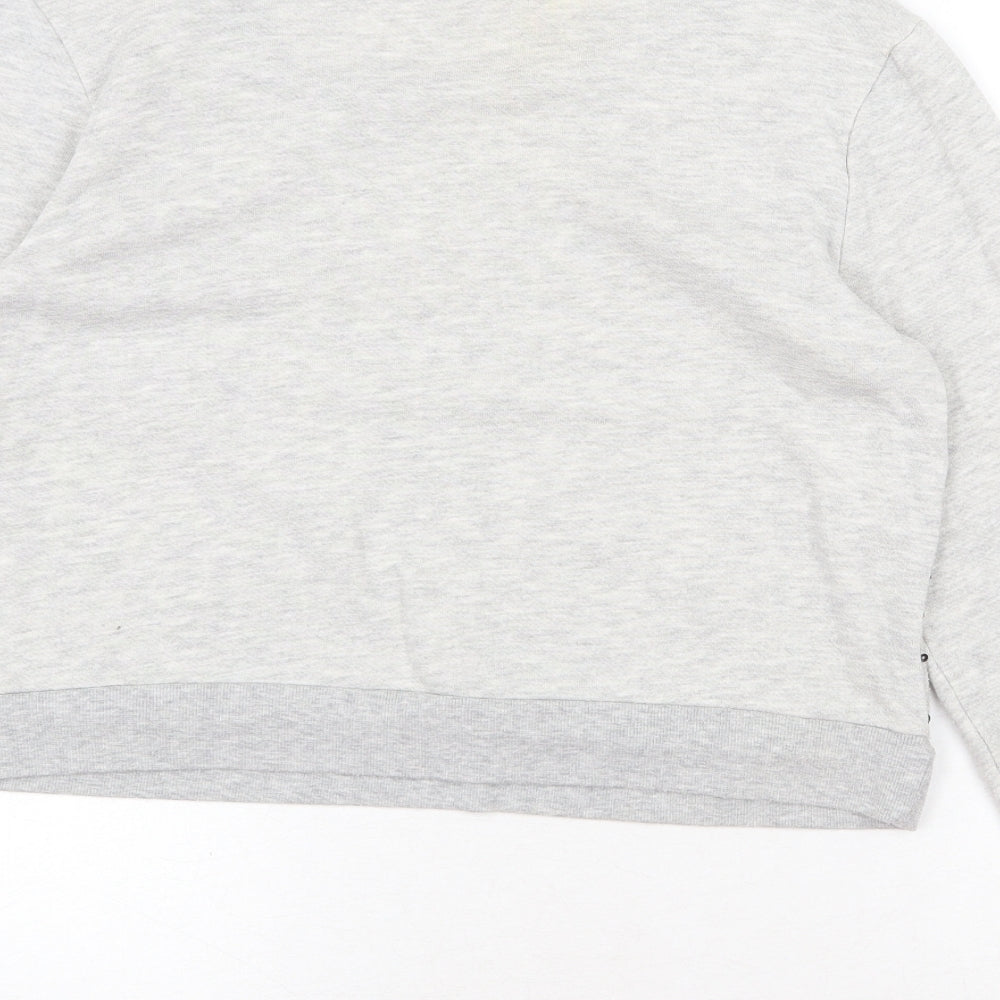 FOREVER 21 Womens Grey Geometric Cotton Pullover Sweatshirt Size L Pullover