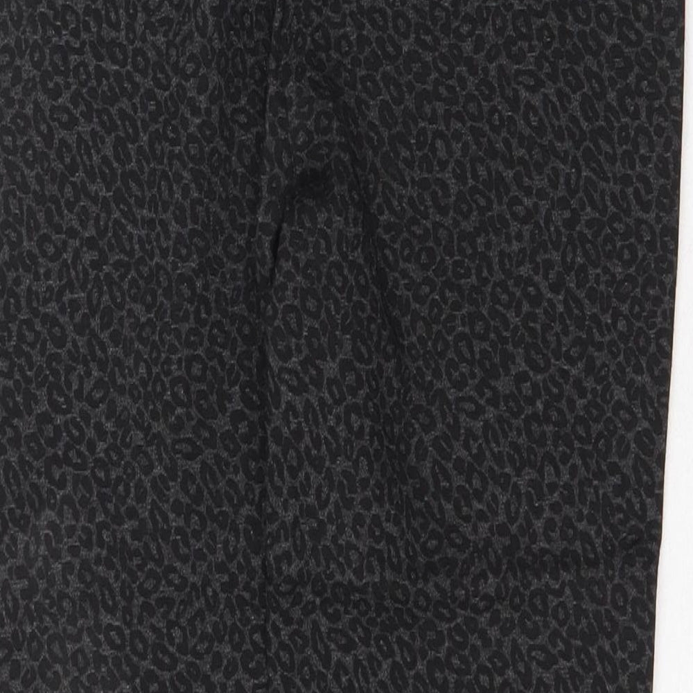 Marks & Spencer Womens Grey Animal Print Viscose Carrot Leggings Size 8 - Leopard Pattern