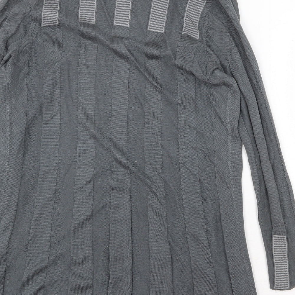 Marks & Spencer Womens Grey V-Neck Acrylic Cardigan Jumper Size 10