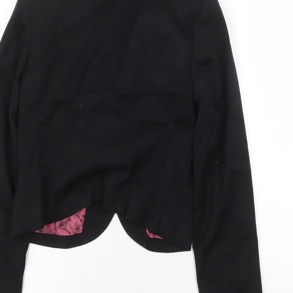 H&M Womens Black Jacket Blazer Size 8 Button