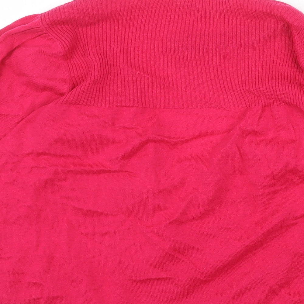Dorothy Perkins Womens Pink V-Neck Cotton Cardigan Jumper Size 14