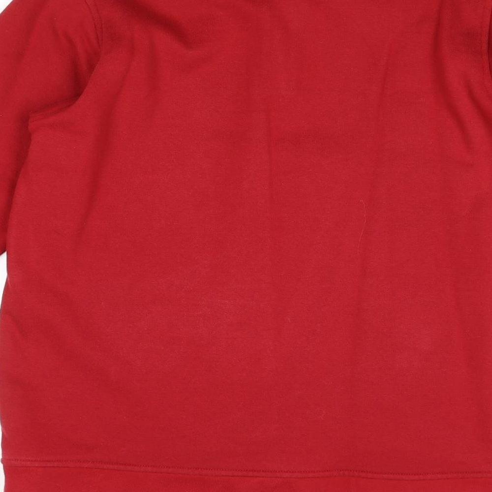 EWM Womens Red Polyester Pullover Sweatshirt Size M Button