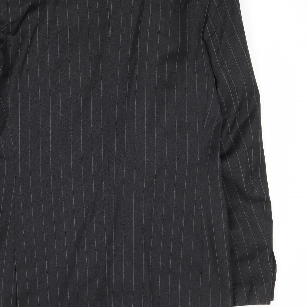 St-Martins Mens Grey Polyester Jacket Suit Jacket Size 38 Regular - Pinstripe