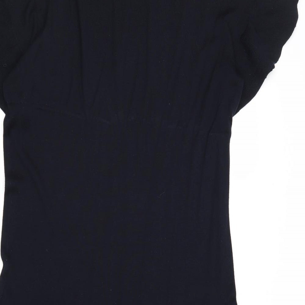 H&M Womens Blue Acrylic T-Shirt Dress Size S Round Neck Pullover