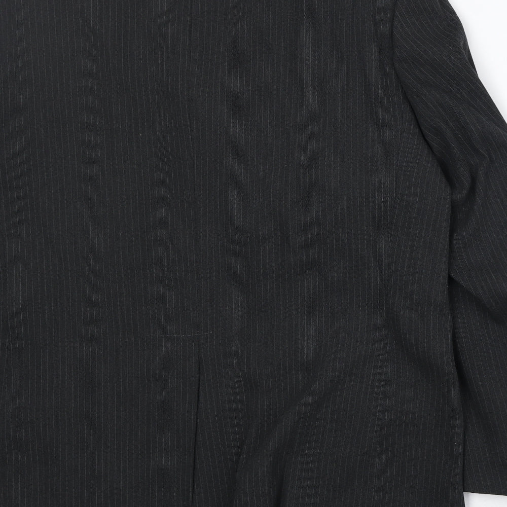 Jonathan Adams Mens Grey Striped Viscose Jacket Suit Jacket Size 42 Regular