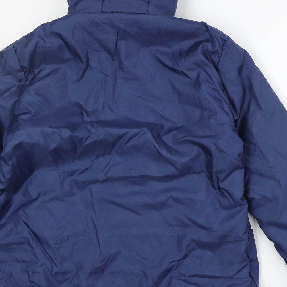 Anne De Lancay Womens Blue Quilted Jacket Size M Snap