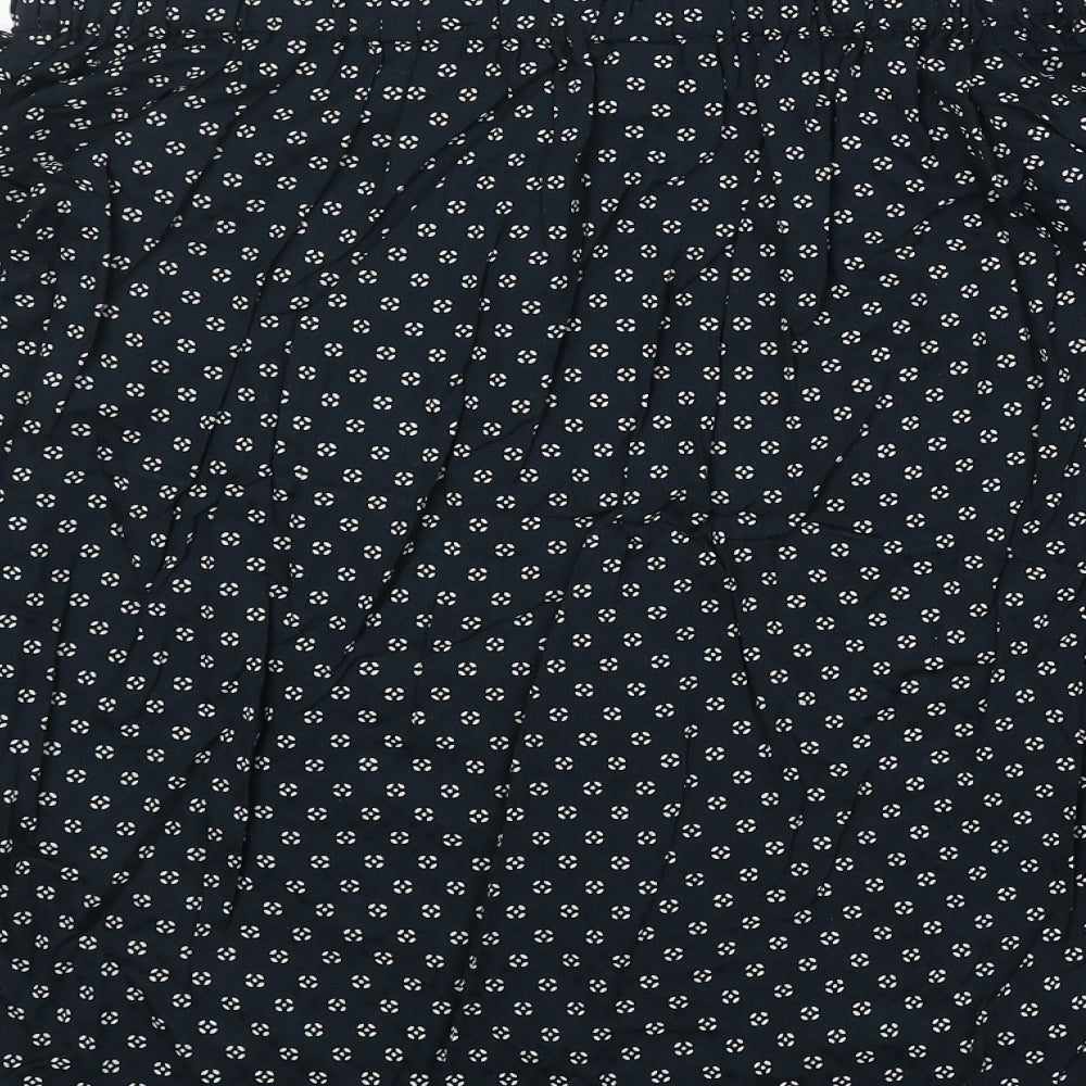H&M Womens Blue Geometric Viscose Basic Blouse Size 8 Off the Shoulder
