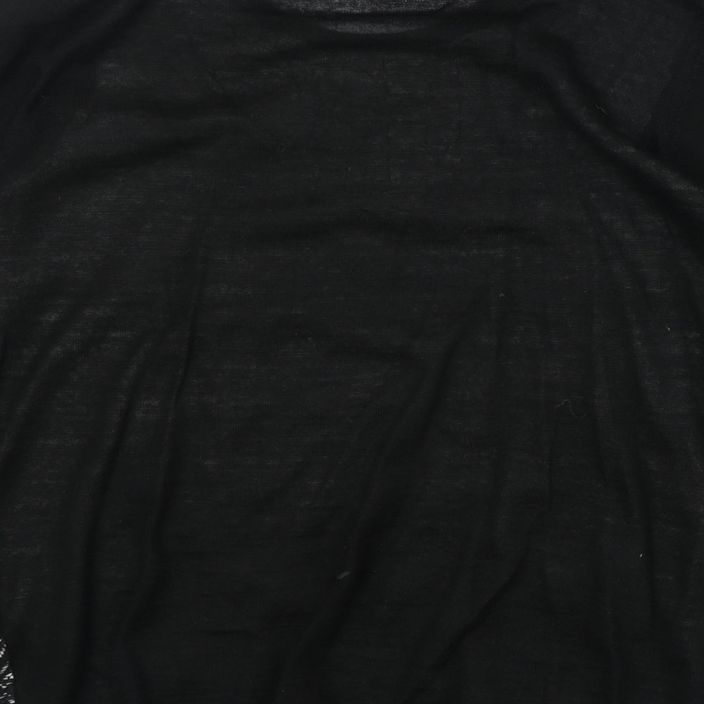 Monsoon Womens Black Boat Neck Geometric Acrylic Pullover Jumper Size 12 - Embellished Neckline