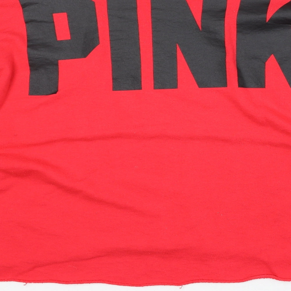 PINK Womens Red Cotton Pullover Sweatshirt Size M Pullover