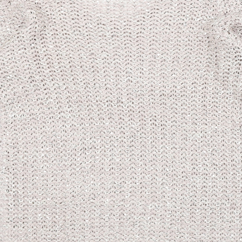 EWM Womens Pink Round Neck Acrylic Pullover Jumper Size M
