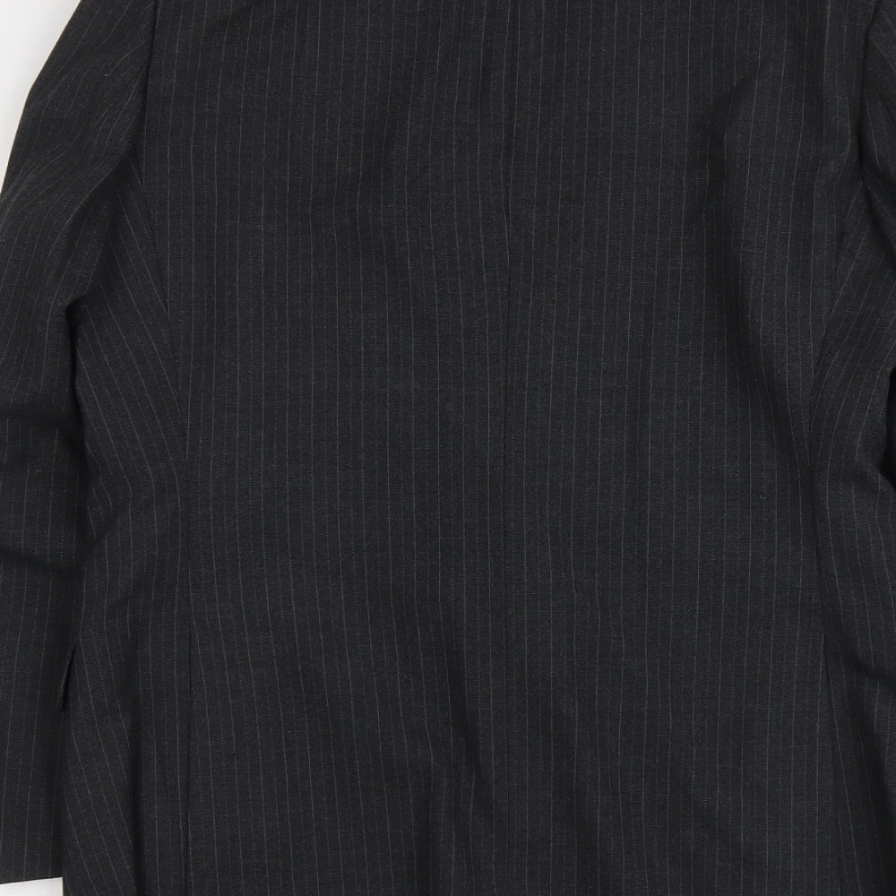 Marks & Spencer Mens Grey Striped Polyester Jacket Suit Jacket Size M Regular