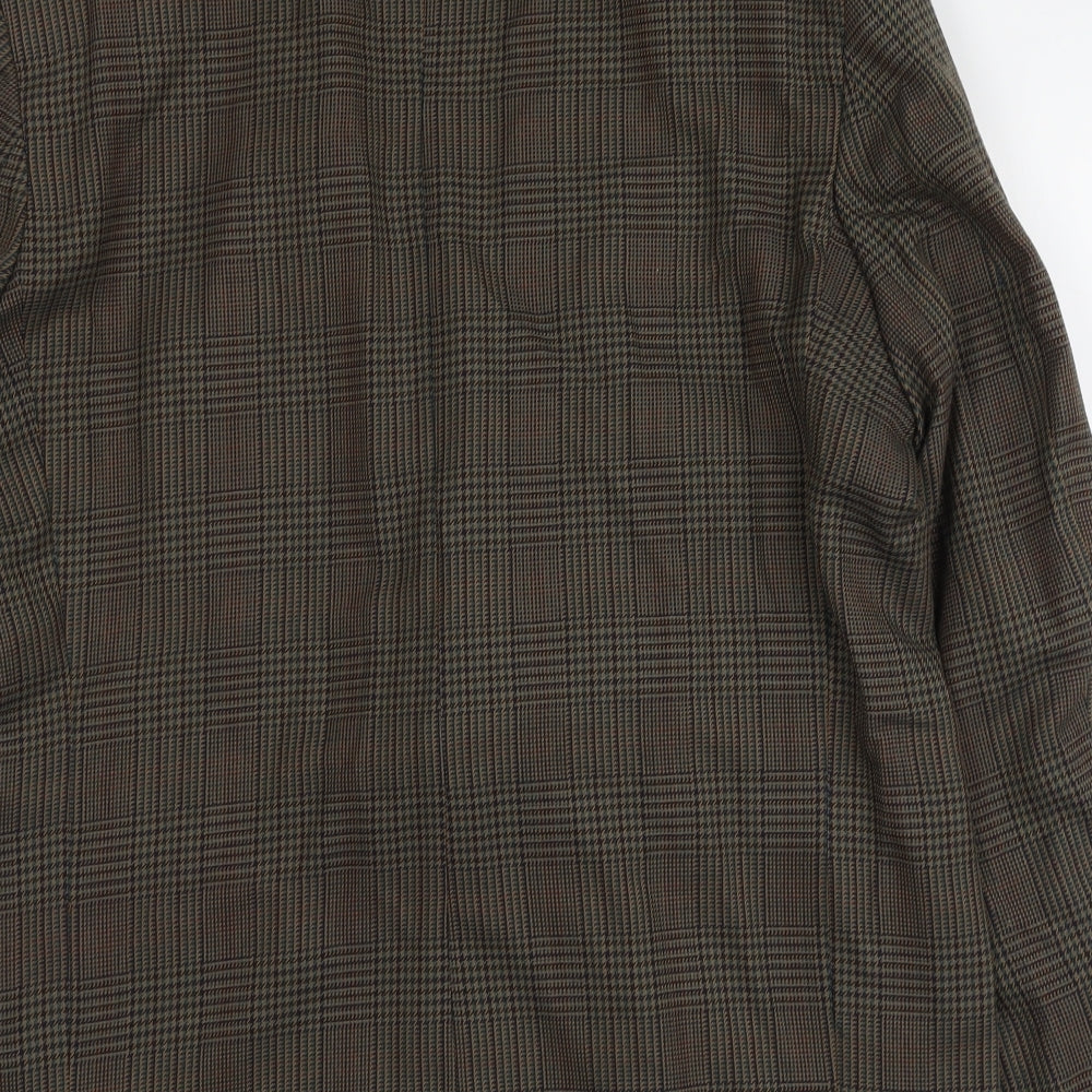 Berkertex Mens Green Houndstooth Polyester Jacket Suit Jacket Size XL Regular