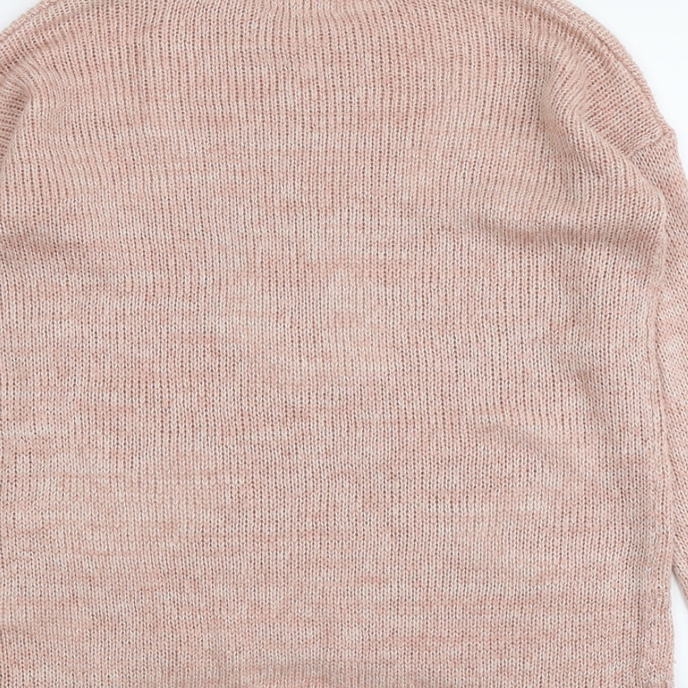 New Look Womens Pink Round Neck Acrylic Pullover Jumper Size 12 - Hugs Love