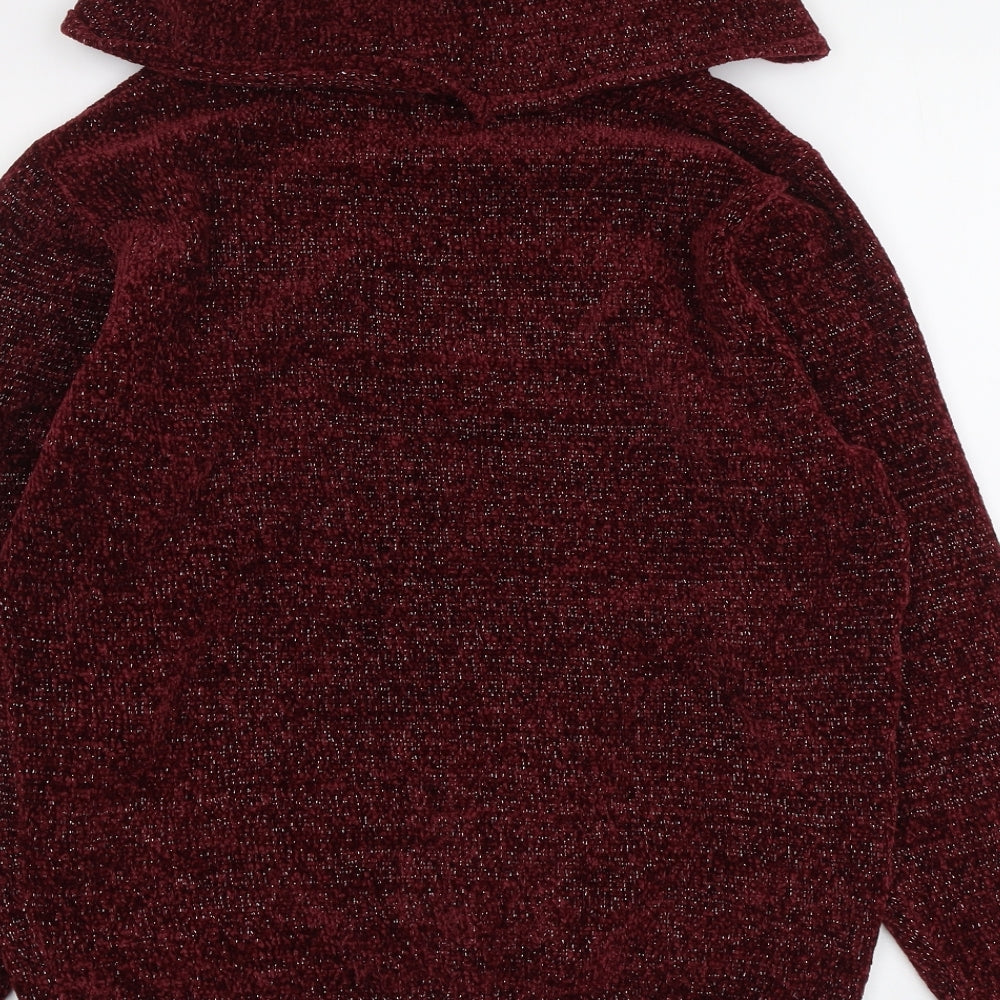 Anna Rose Womens Red Roll Neck Polyester Pullover Jumper Size L