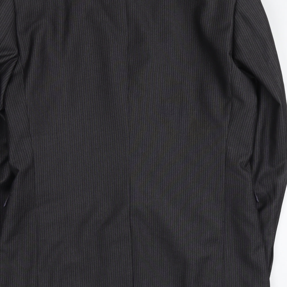 NEXT Mens Grey Striped Polyester Jacket Suit Jacket Size 40 Regular - Pinstripe