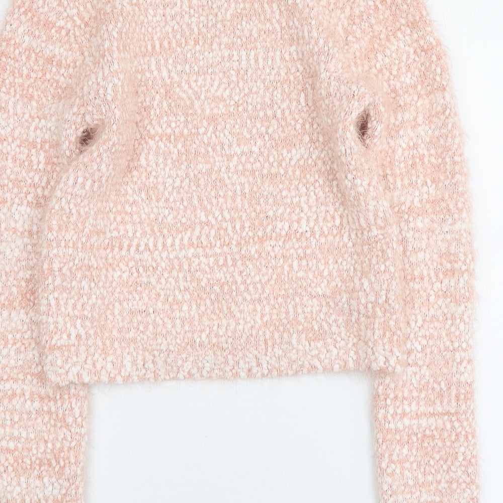 FOREVER 21 Womens Pink Round Neck Acrylic Pullover Jumper Size S